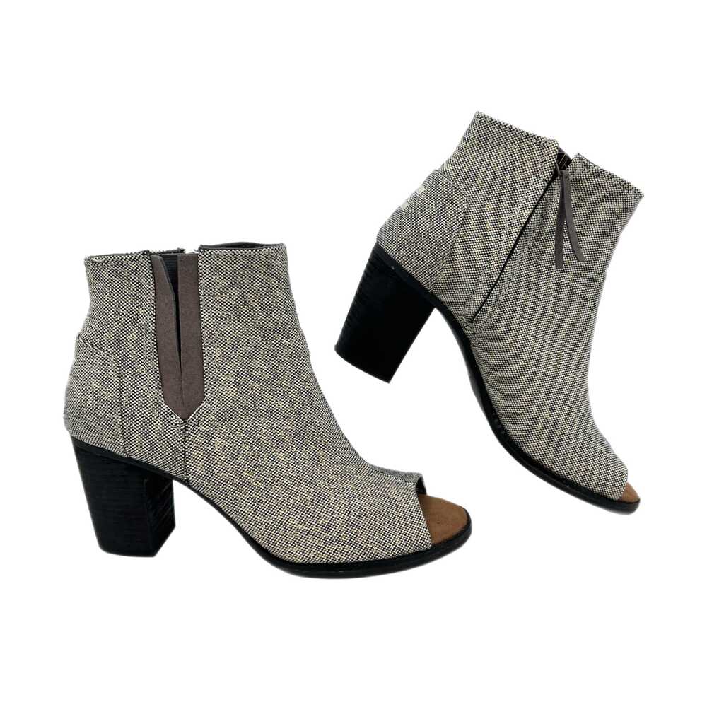 Toms Beige Gold Peep Toe Ankle Boots Zip Closure | Womens 11